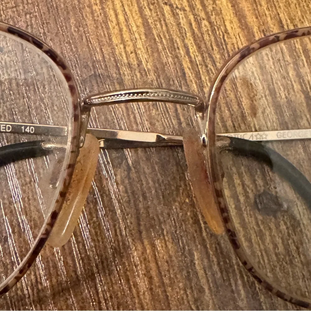 Luxottica Georgetown Gold‎ Demi Brown Aviator Eyeglass Frames 54-20-140 Italy